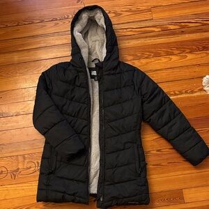 Lands End fur lined coat